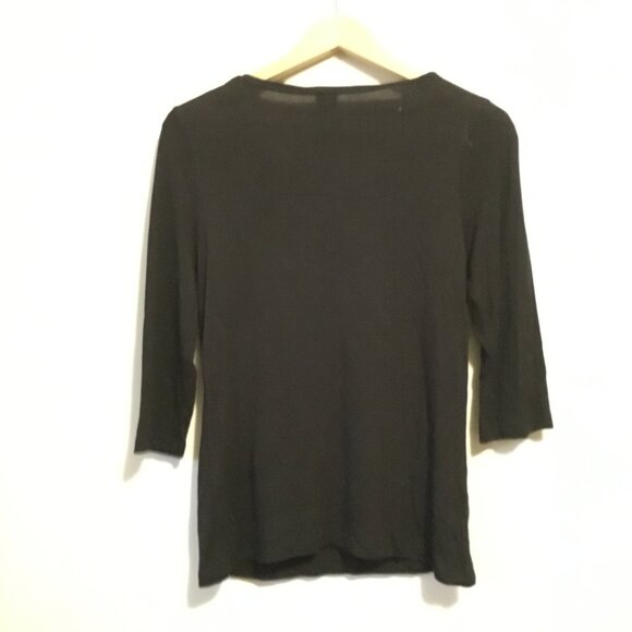 Olsen Europe Metal Studded Big Cat Head Black Shirt - Picture 4 of 15